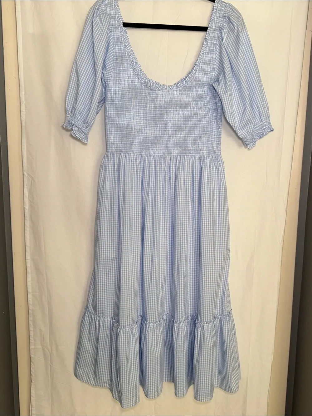 Hill House Home The Louisa Nap Dress Hydrangea Gingham Size Large L Like New - Picture 2 of 8